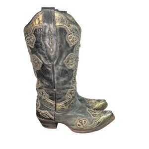 Corral For Buckle Azalea Cowboy Boot Western Leather Pointed Toe size 6M AB078